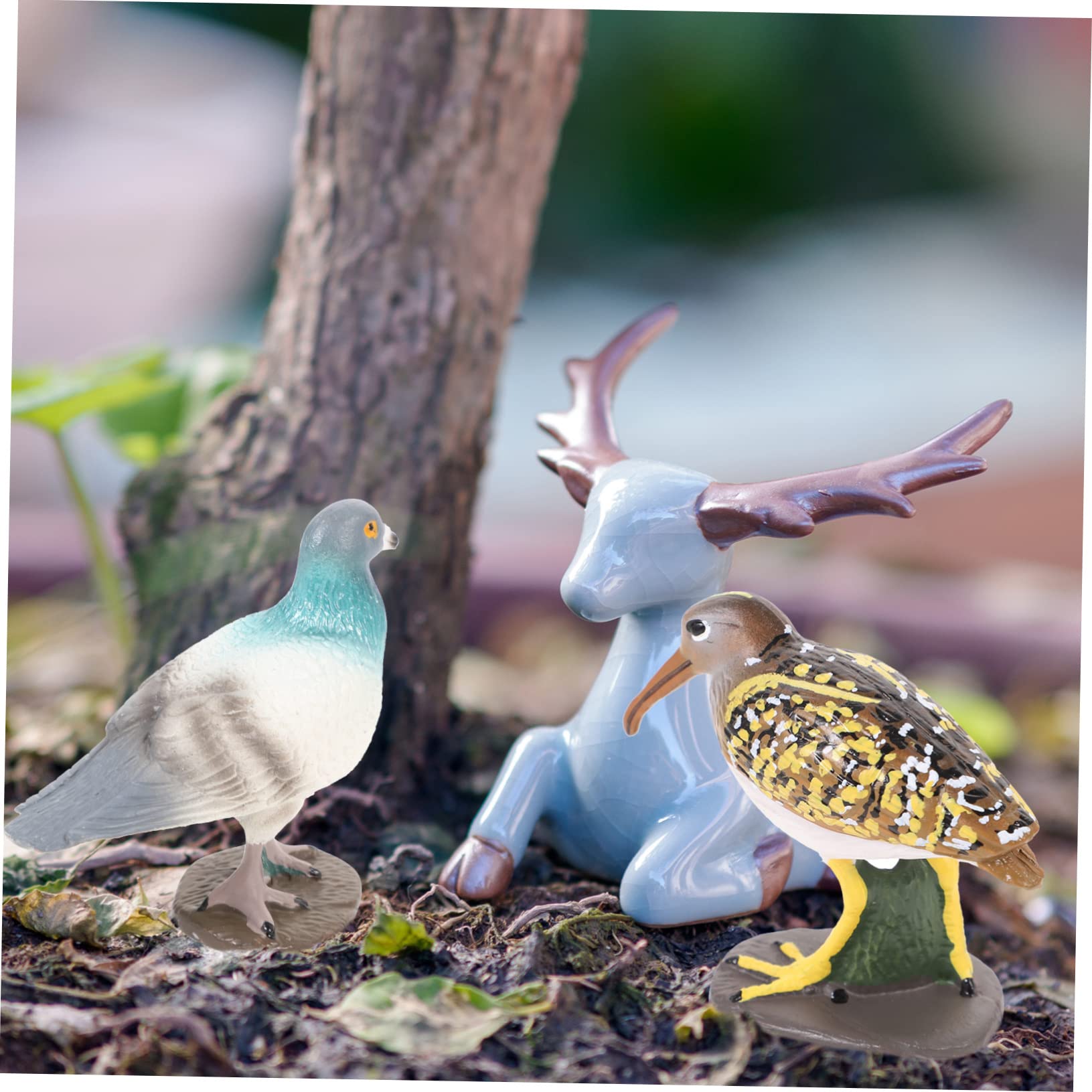 Amazon.co.jp: 2個 シミュレーション鳥モデル 樹脂鳥フィギュア 鶏の